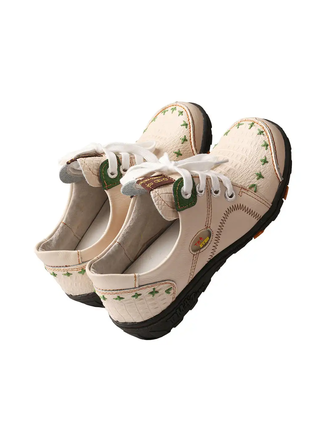 TMA EYES | Hand-Stitched Color-Block Retro Leather Casual Shoes