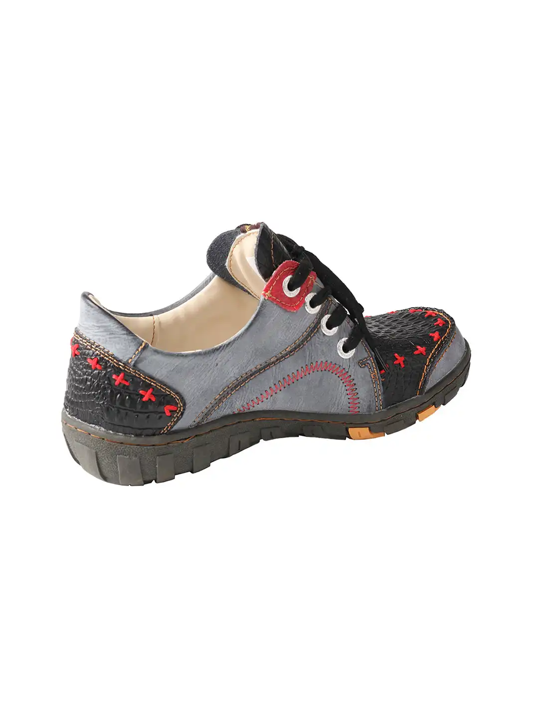 TMA EYES | Hand-Stitched Color-Block Retro Leather Casual Shoes