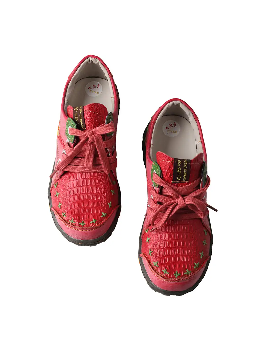 TMA EYES | Hand-Stitched Color-Block Retro Leather Casual Shoes