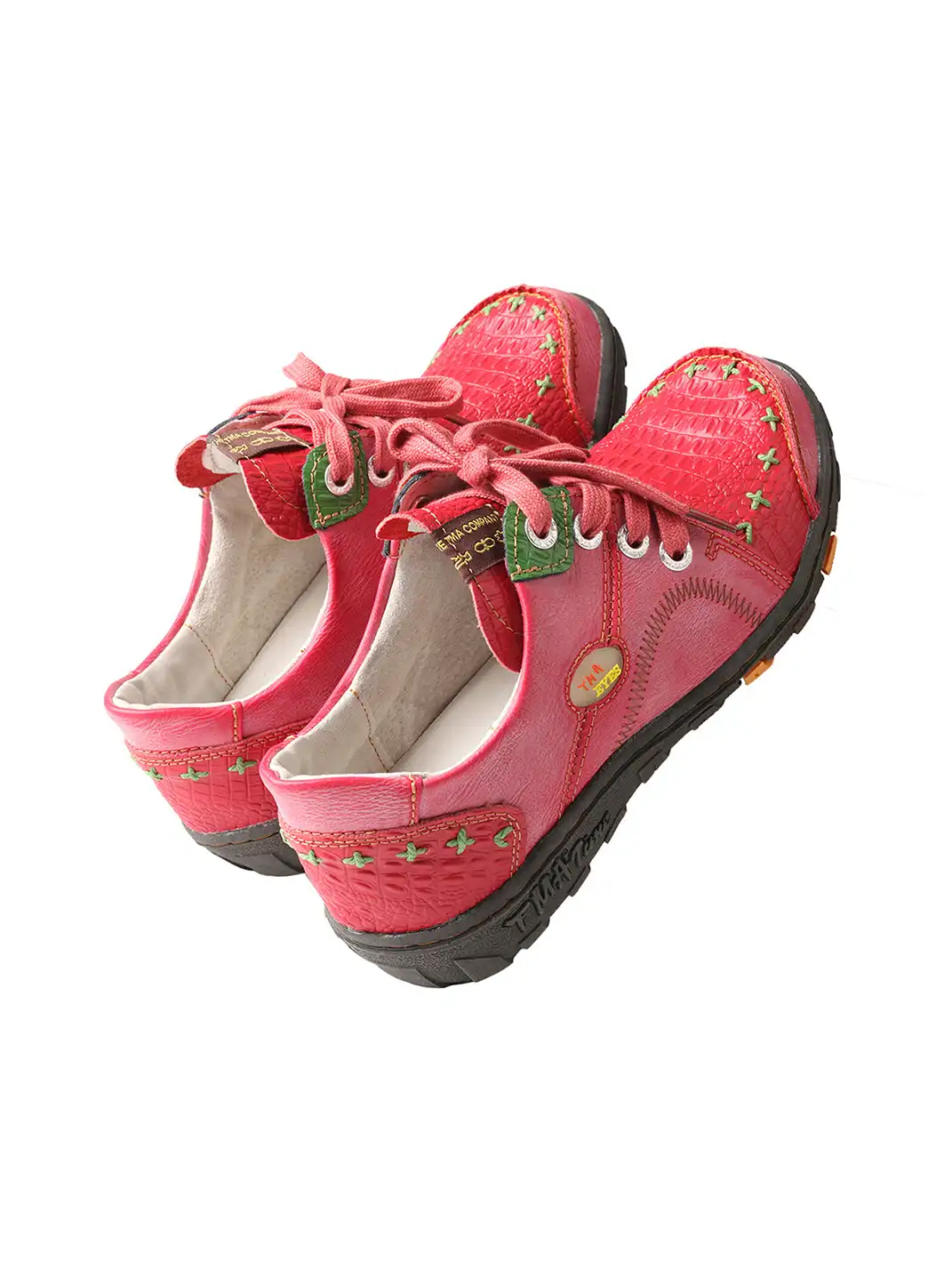 TMA EYES | Hand-Stitched Color-Block Retro Leather Casual Shoes