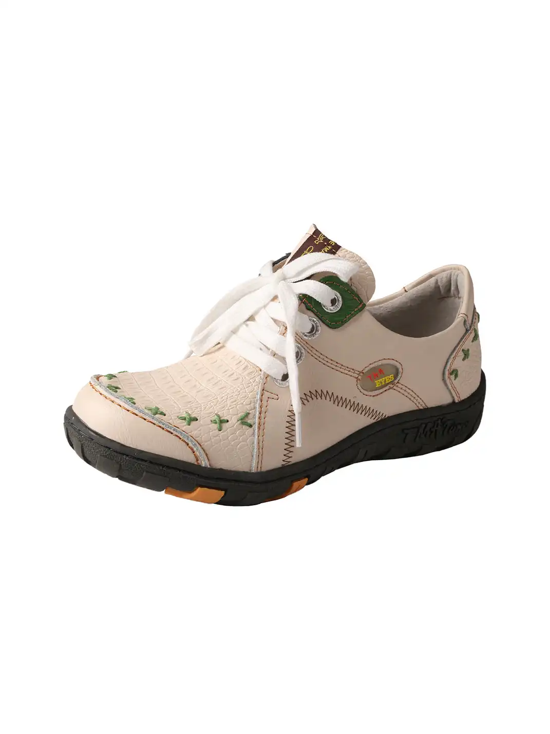 TMA EYES | Hand-Stitched Color-Block Retro Leather Casual Shoes