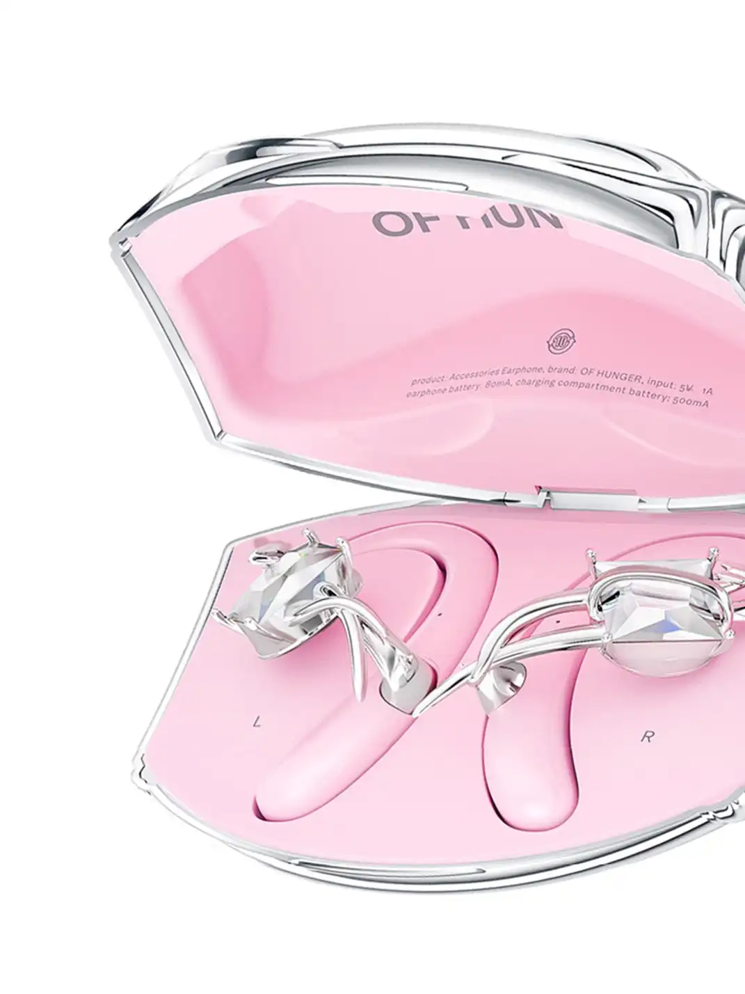 OF HUNGER | Pinkish White Stone OWS Fashion Earbuds