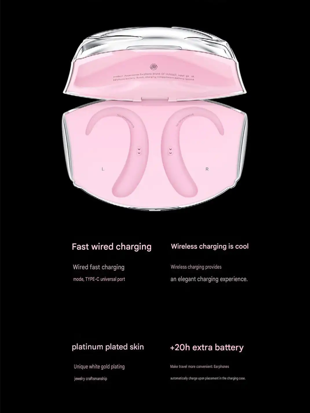OF HUNGER | Pinkish White Stone OWS Fashion Earbuds
