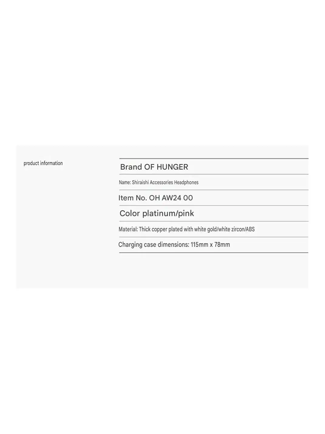 OF HUNGER | Pinkish White Stone OWS Fashion Earbuds