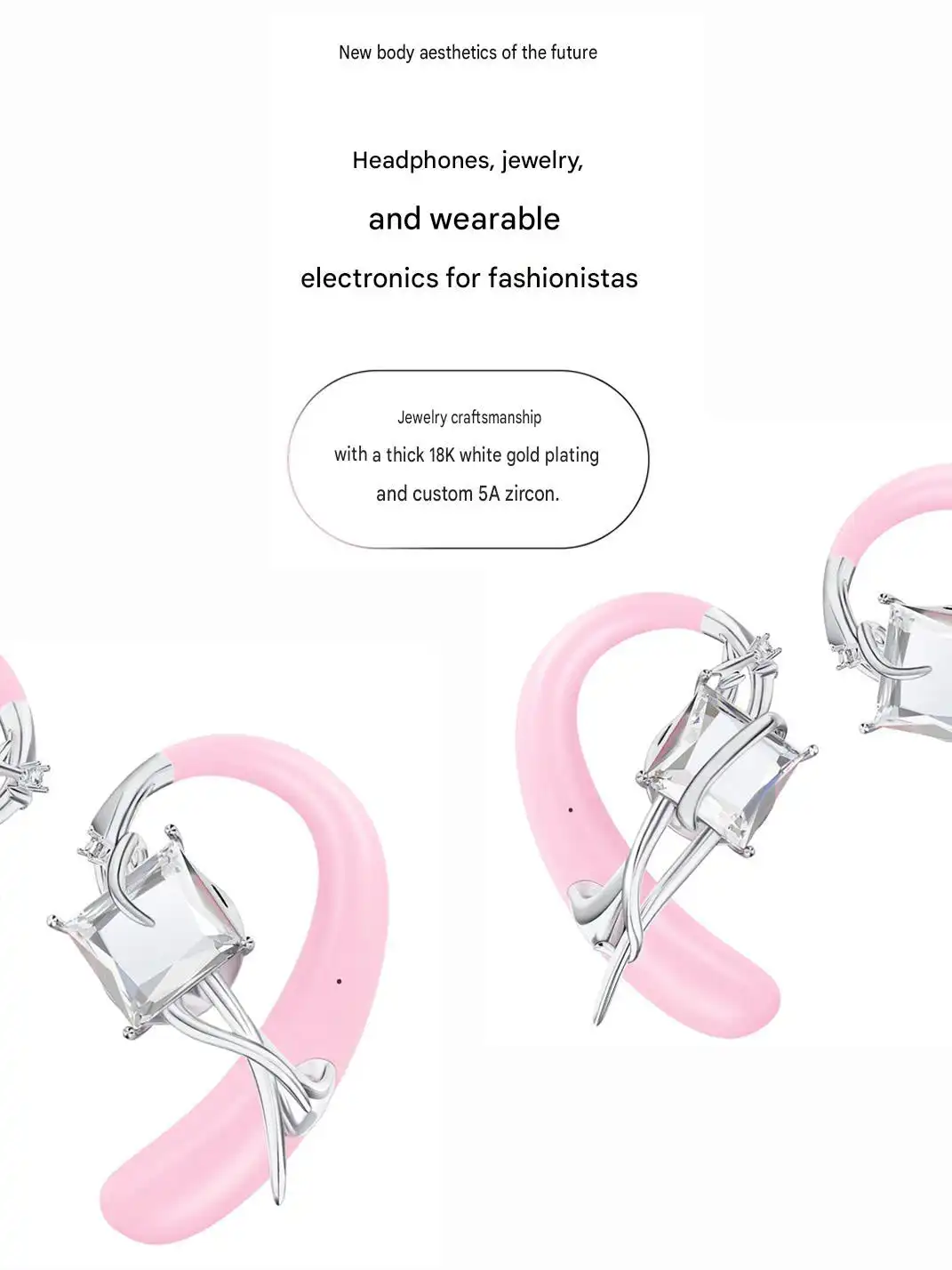 OF HUNGER | Pinkish White Stone OWS Fashion Earbuds