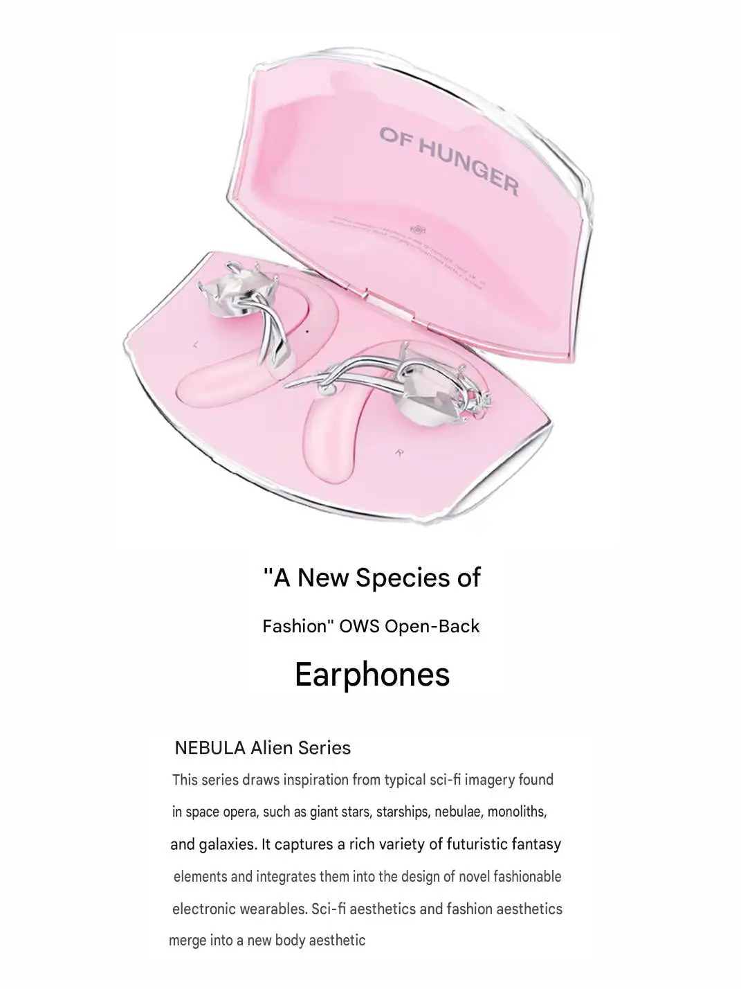 OF HUNGER | Pinkish White Stone OWS Fashion Earbuds