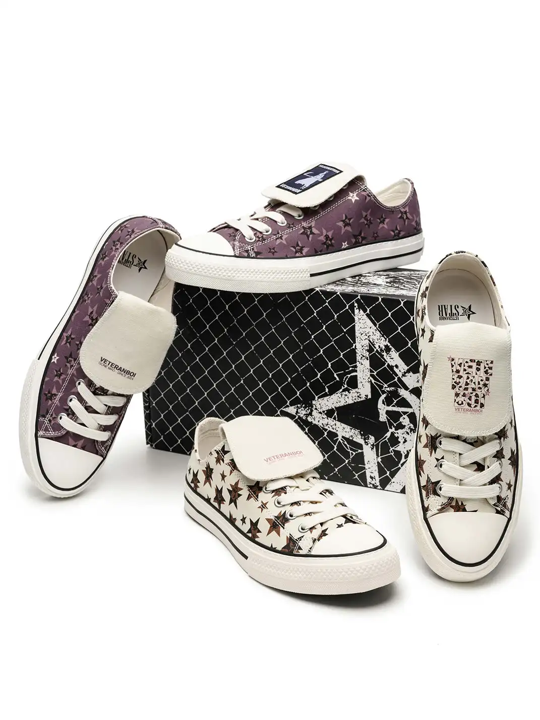 VETERANBOI | Full Print Leopard Logo Canvas Sneakers