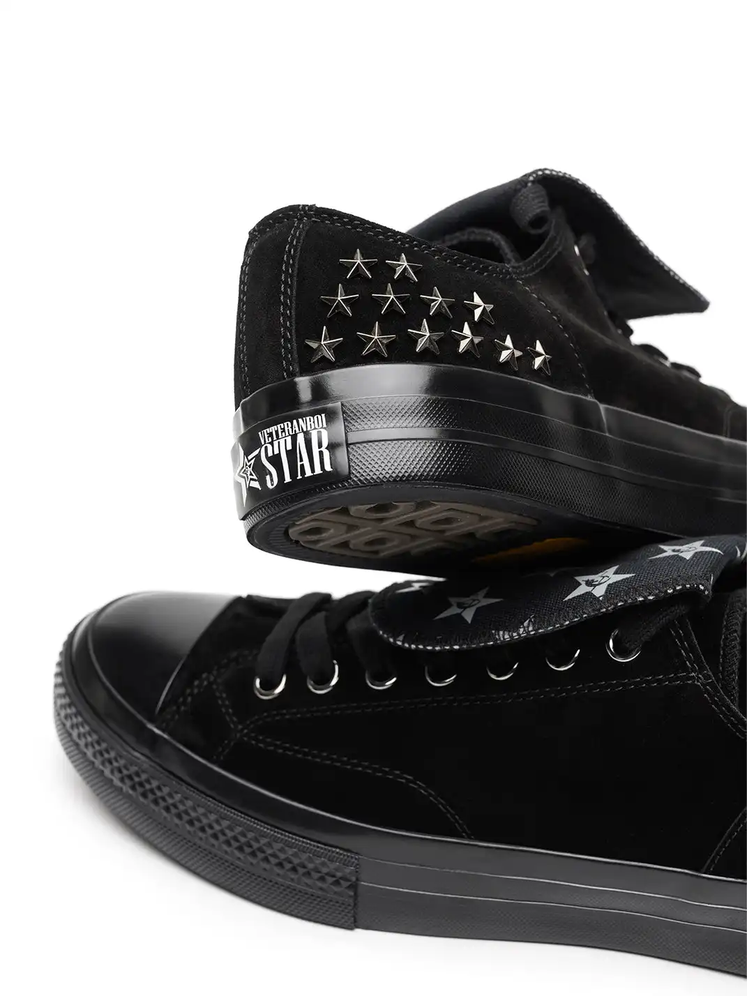 VETERANBOI | Star Rivet Suede Canvas Sneakers