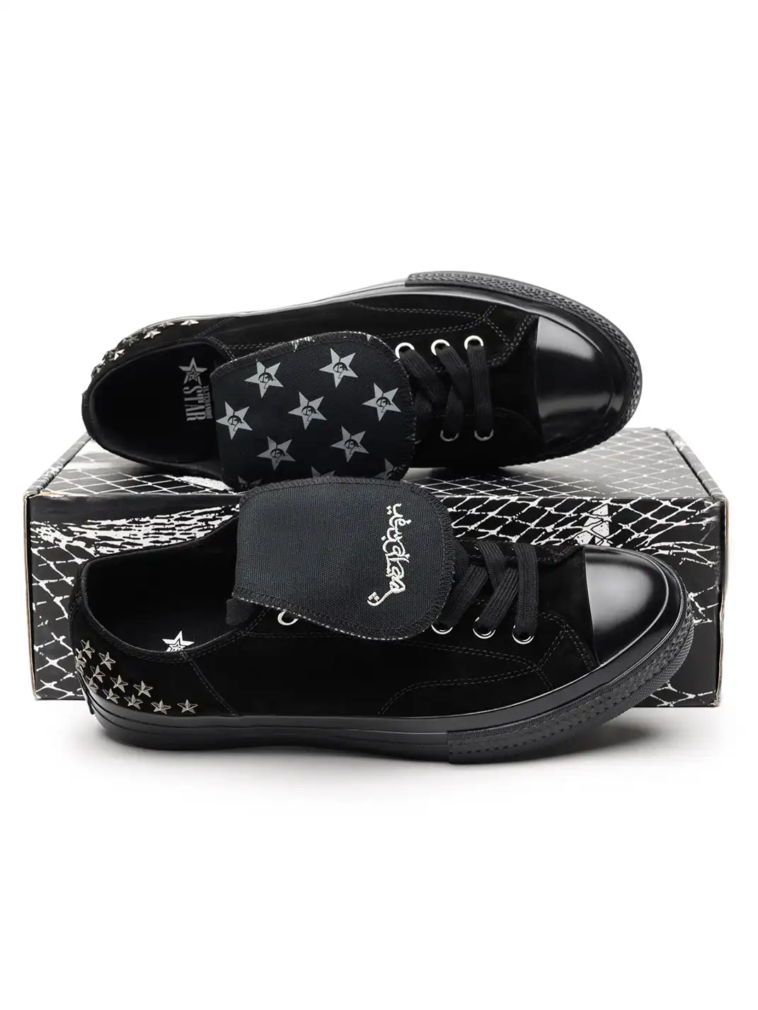 VETERANBOI | Star Rivet Suede Canvas Sneakers