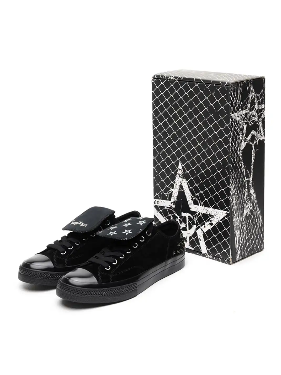 VETERANBOI | Star Rivet Suede Canvas Sneakers