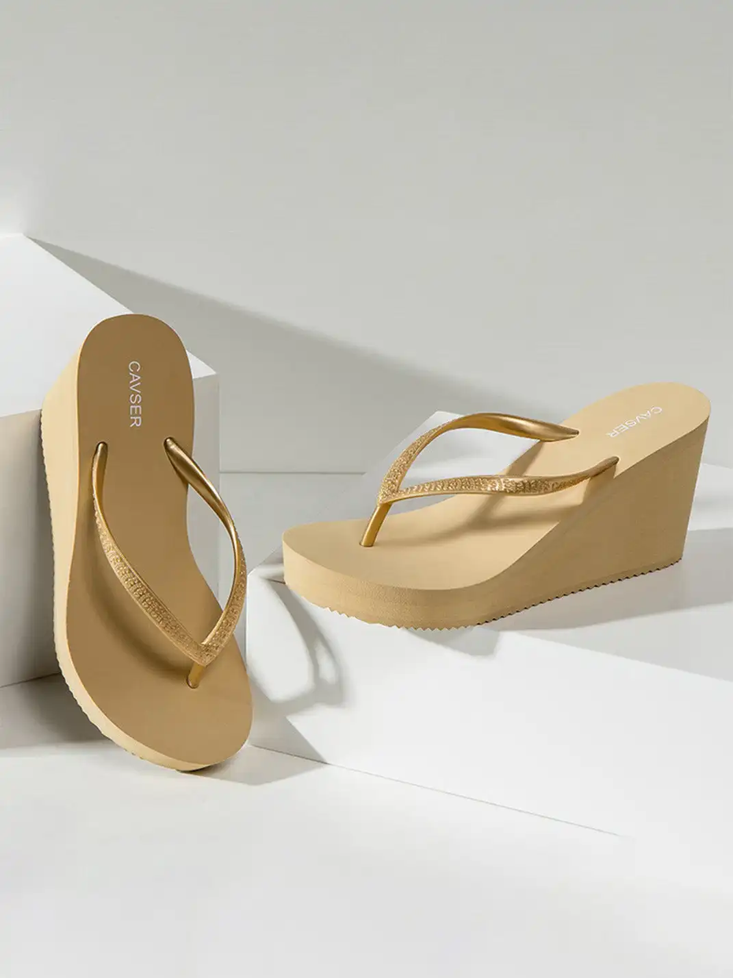 CAVSER | High Heel Clip-Toe Platform Wedge Slippers
