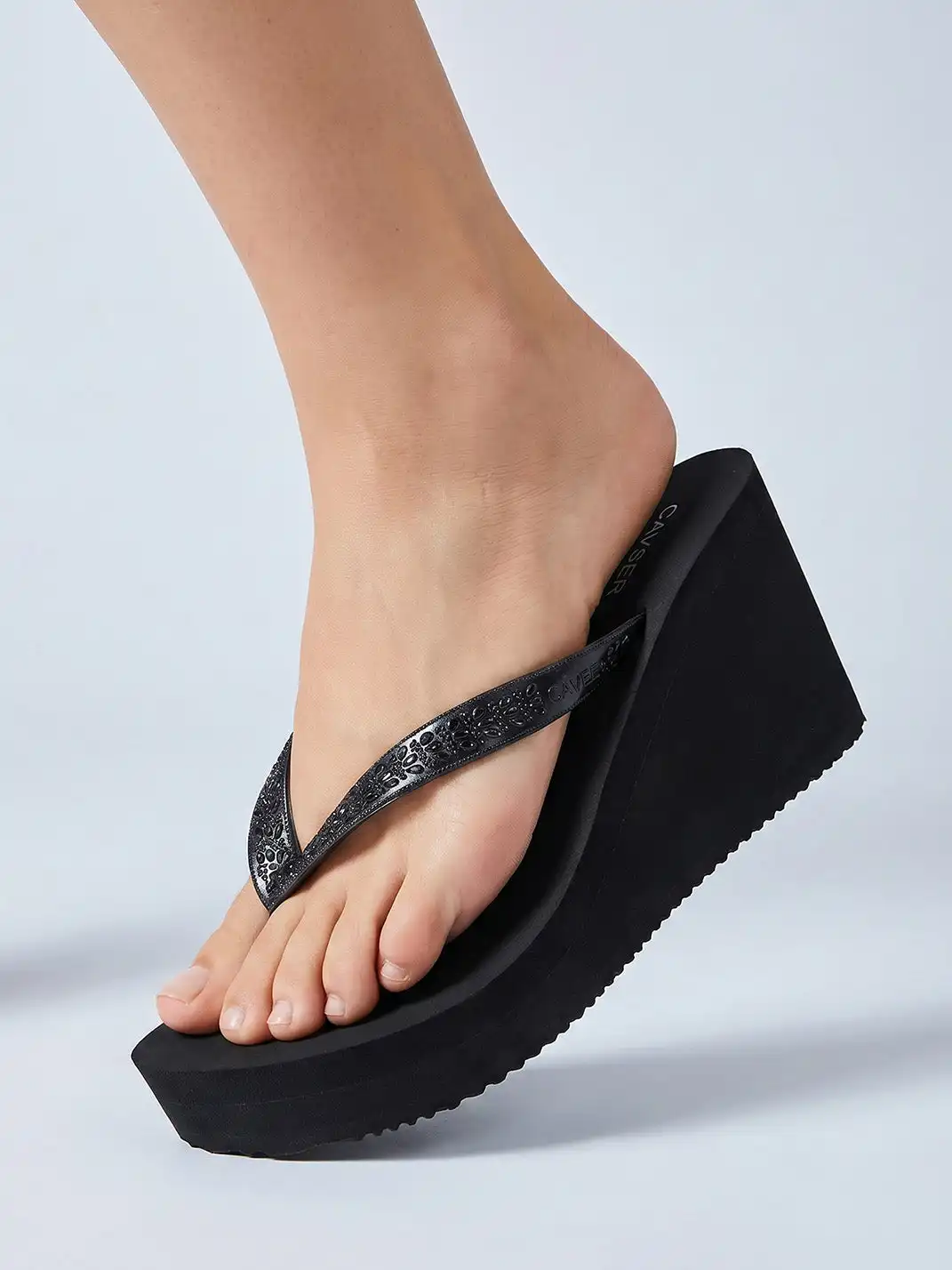 CAVSER | High Heel Clip-Toe Platform Wedge Slippers