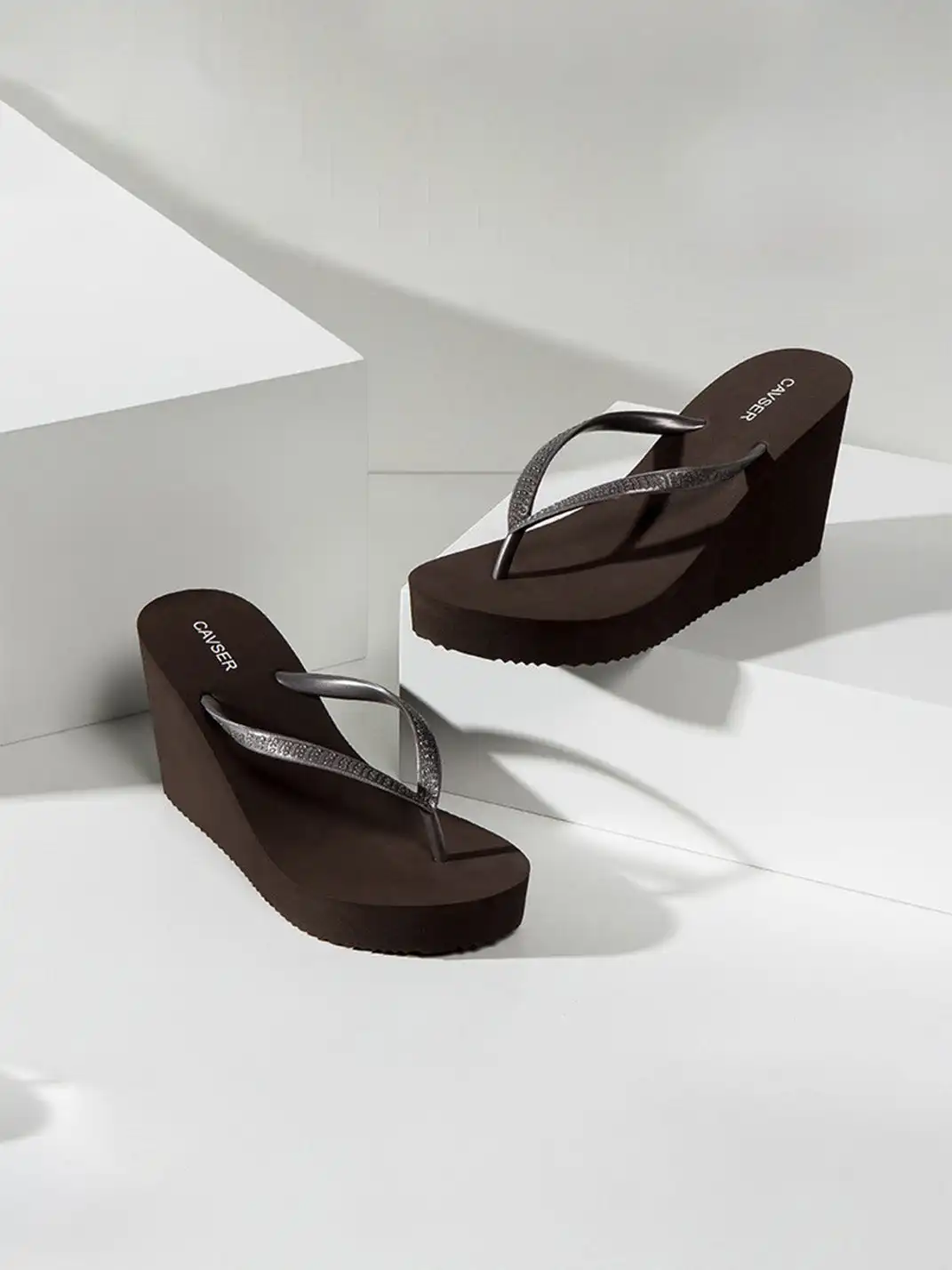 CAVSER | High Heel Clip-Toe Platform Wedge Slippers
