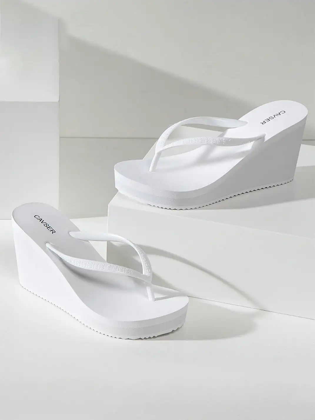 CAVSER | High Heel Clip-Toe Platform Wedge Slippers
