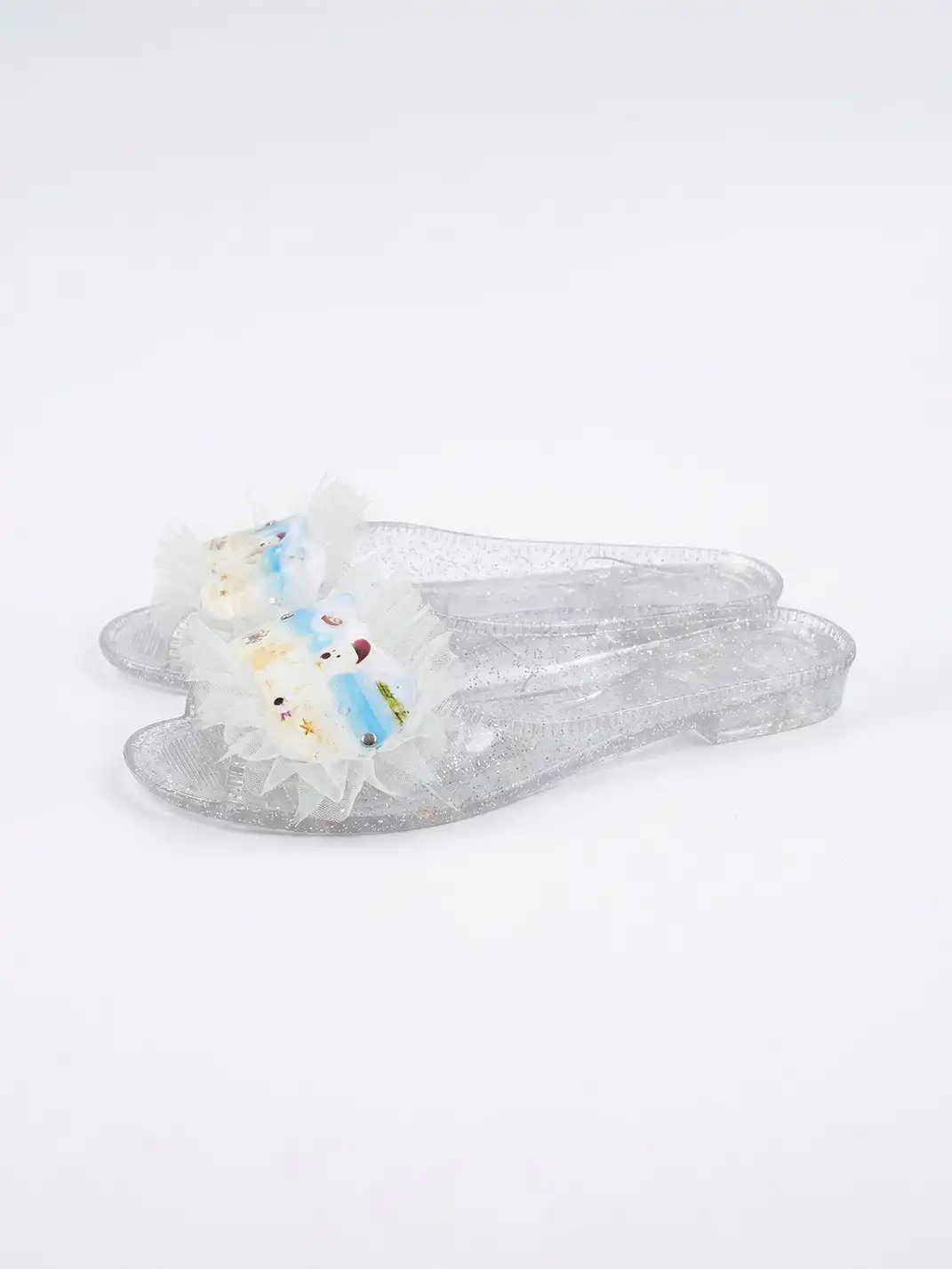 Osw | Mesh Lace Crystal Slippers