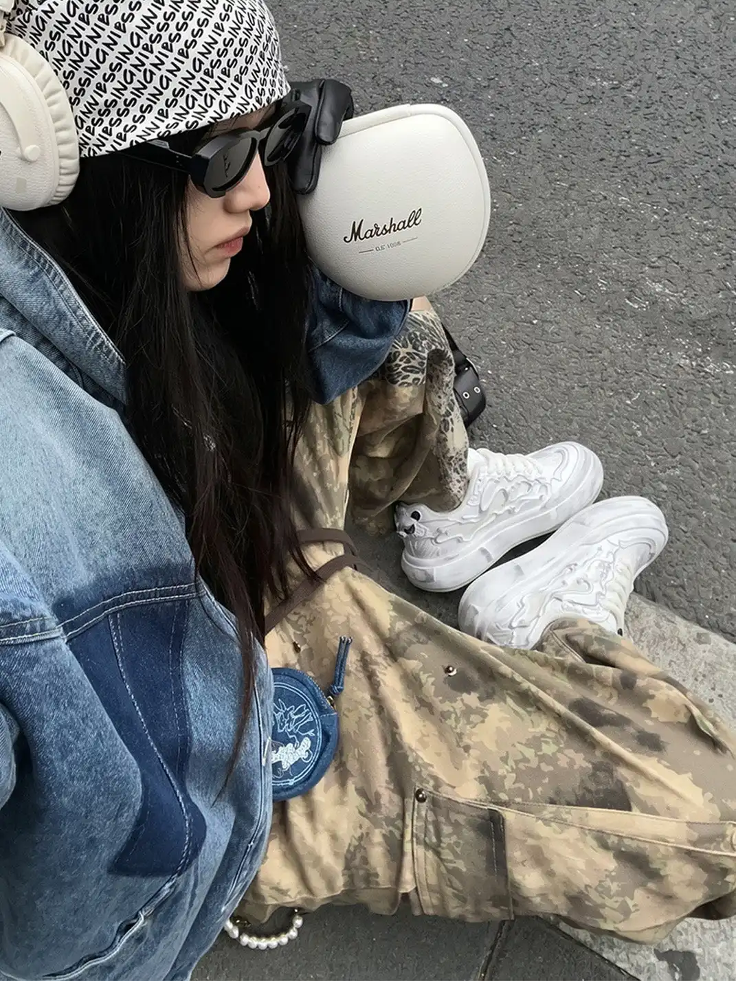 SGSX | Tai Chi Panda 3D Embossed Distressed Platform Sneakers