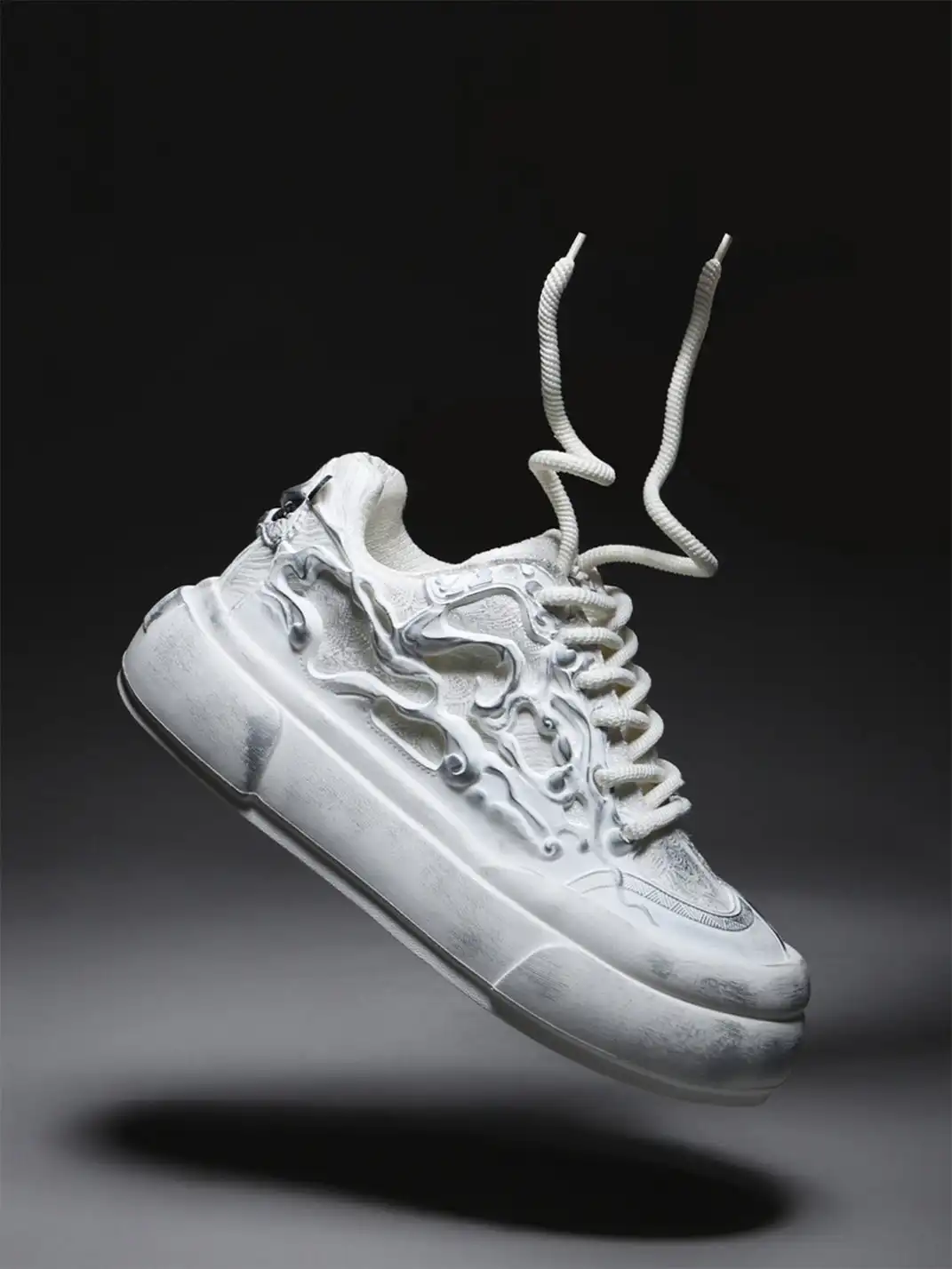 SGSX | Tai Chi Panda 3D Embossed Distressed Platform Sneakers