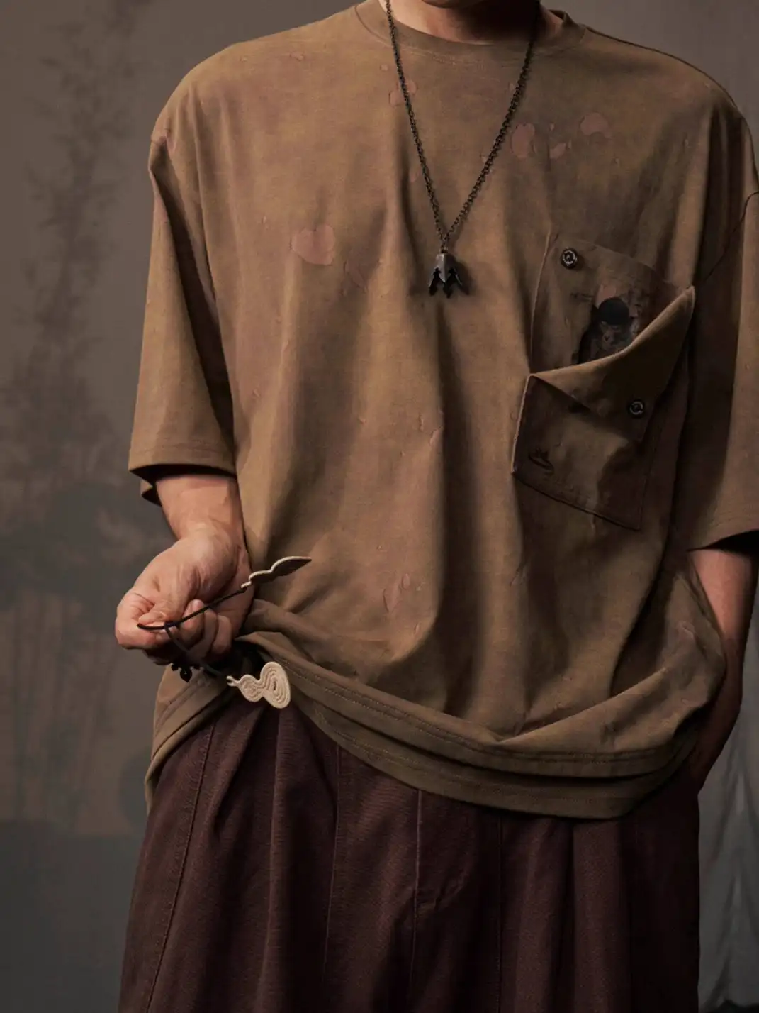 KSGY | Cotton Washed Loose Cuffed Casual Pants