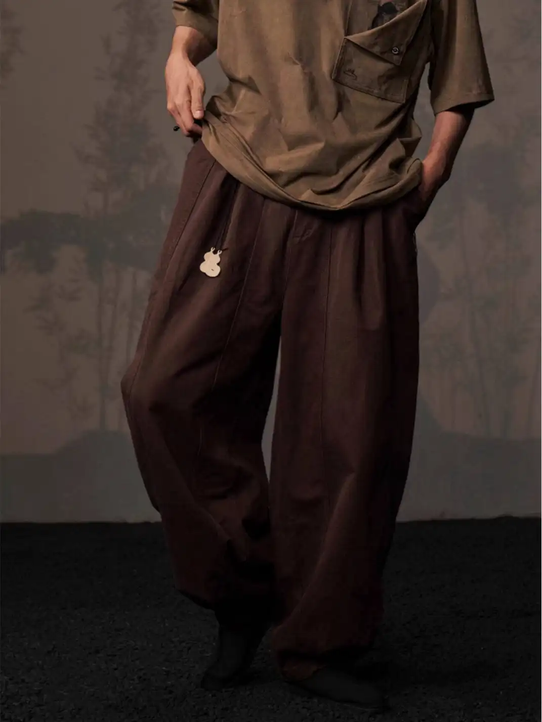 KSGY | Cotton Washed Loose Cuffed Casual Pants