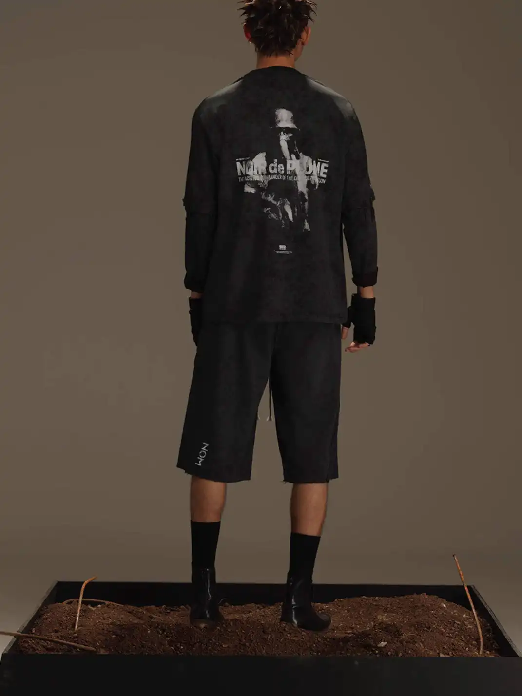 KSGY | Imitation Batik Detachable Design Long Sleeve T-shirt