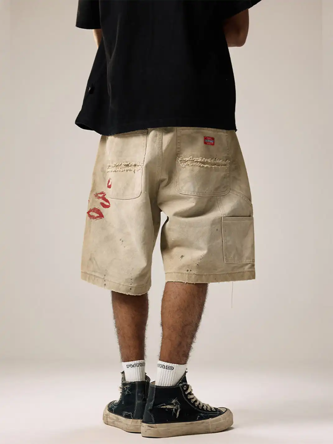 Remedy | Retro Washed Distressed Ripped Five-point Pants