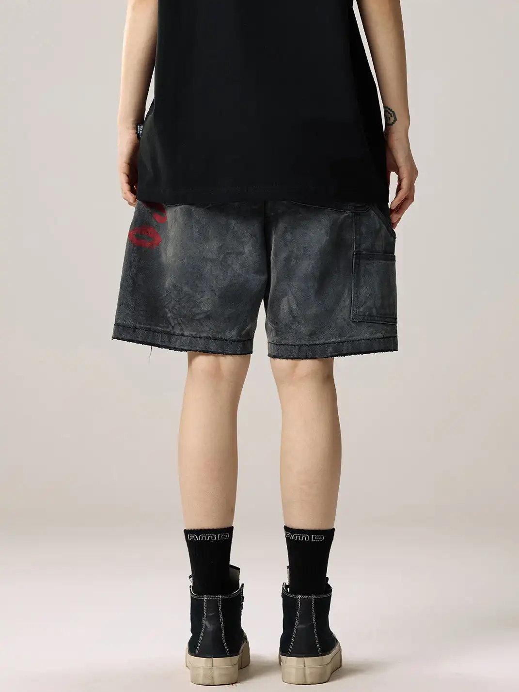 Remedy | Retro Washed Distressed Ripped Five-point Pants