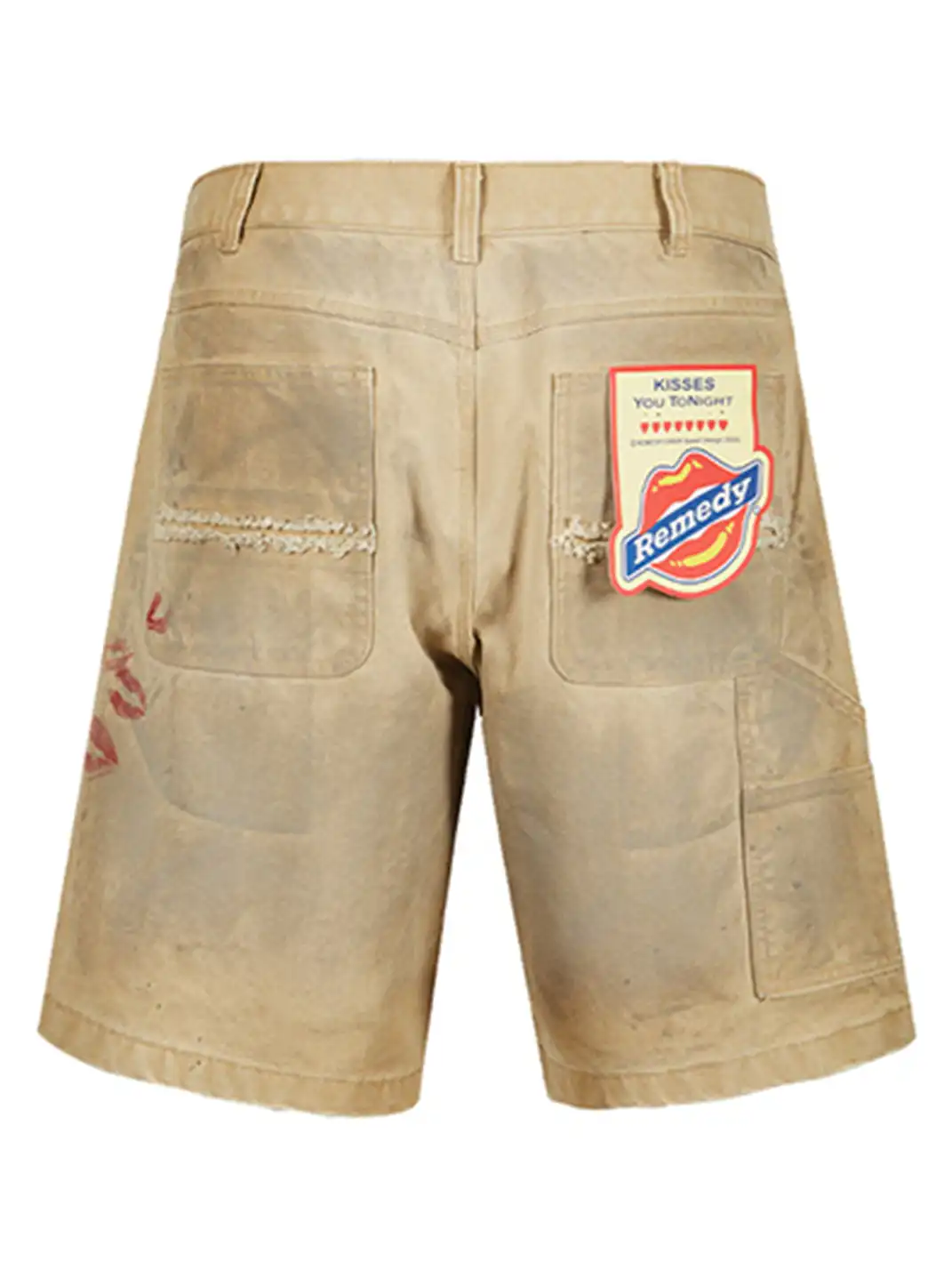 Remedy | Retro Washed Distressed Ripped Five-point Pants