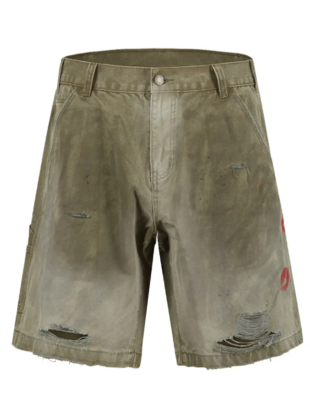 Remedy | Retro Washed Distressed Ripped Five-point Pants