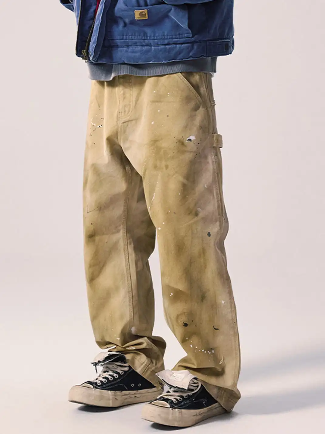 Remedy | Ink-splattered Loose Straight Casual Pants