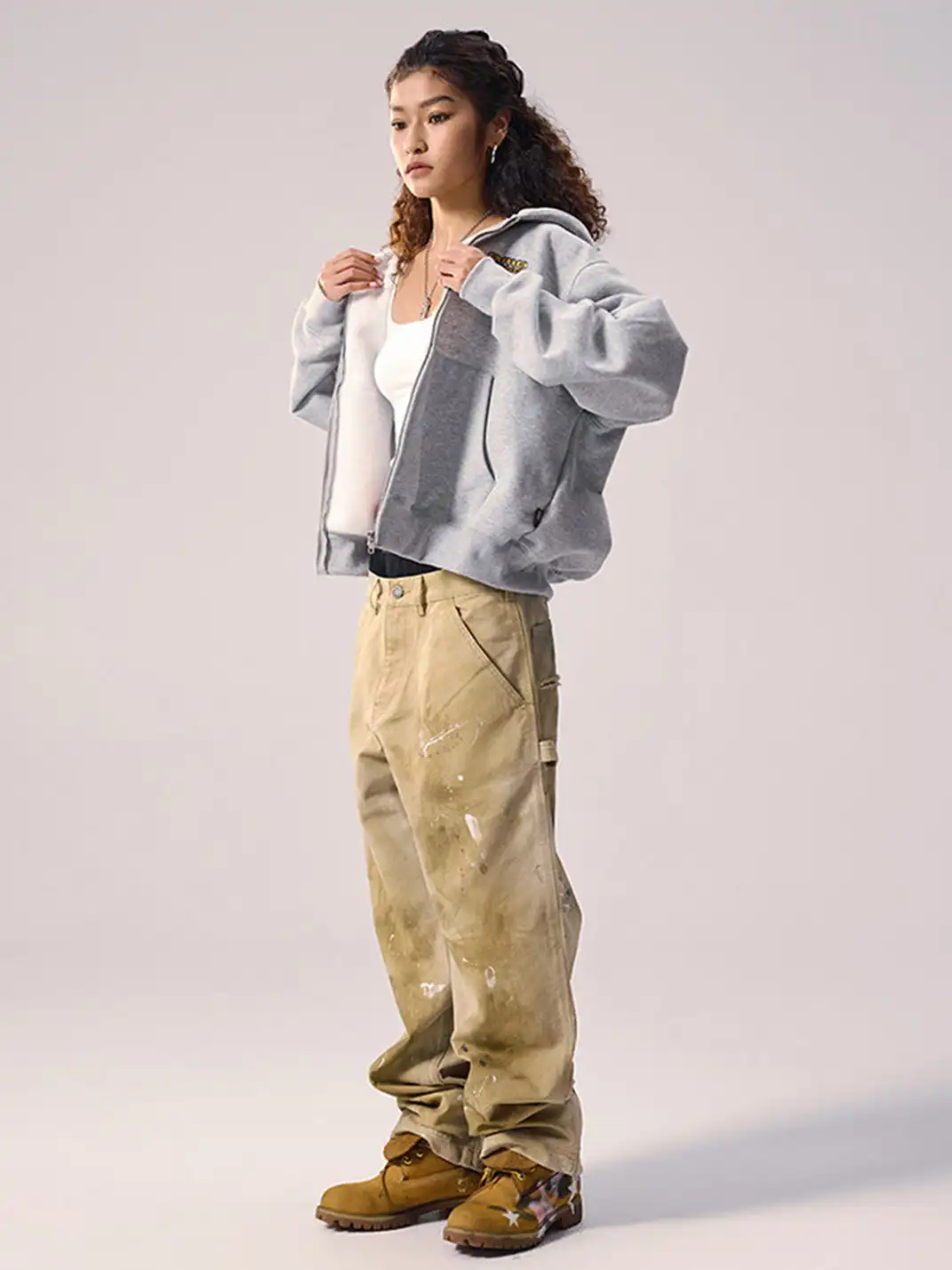 Remedy | Ink-splattered Loose Straight Casual Pants