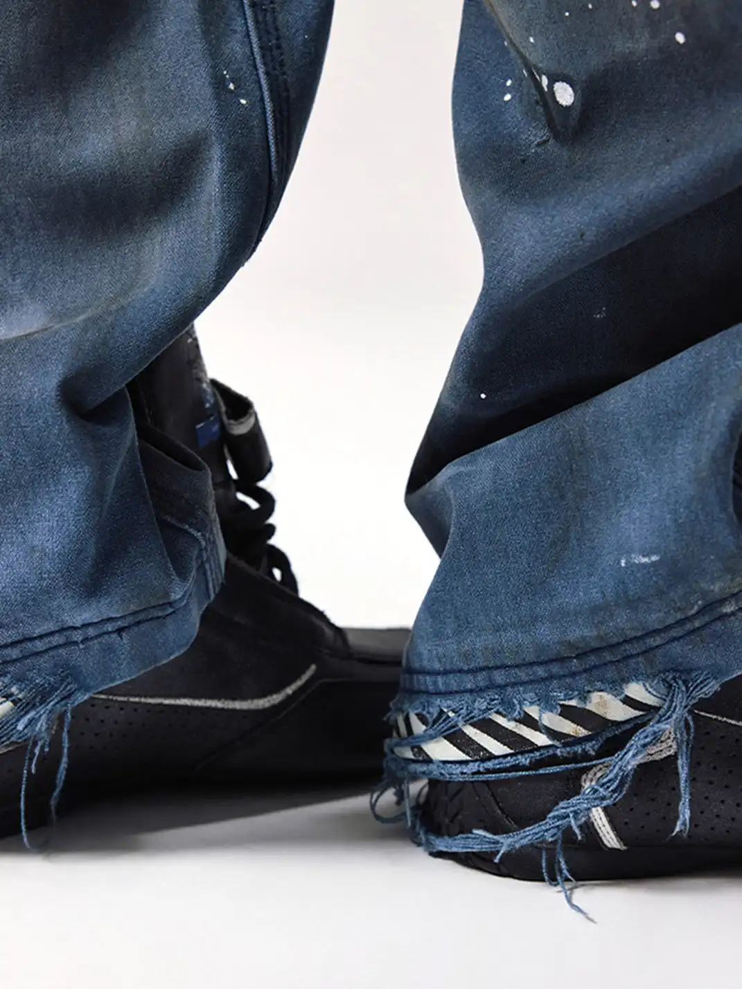 Remedy | Ink-splattered Loose Straight Casual Pants