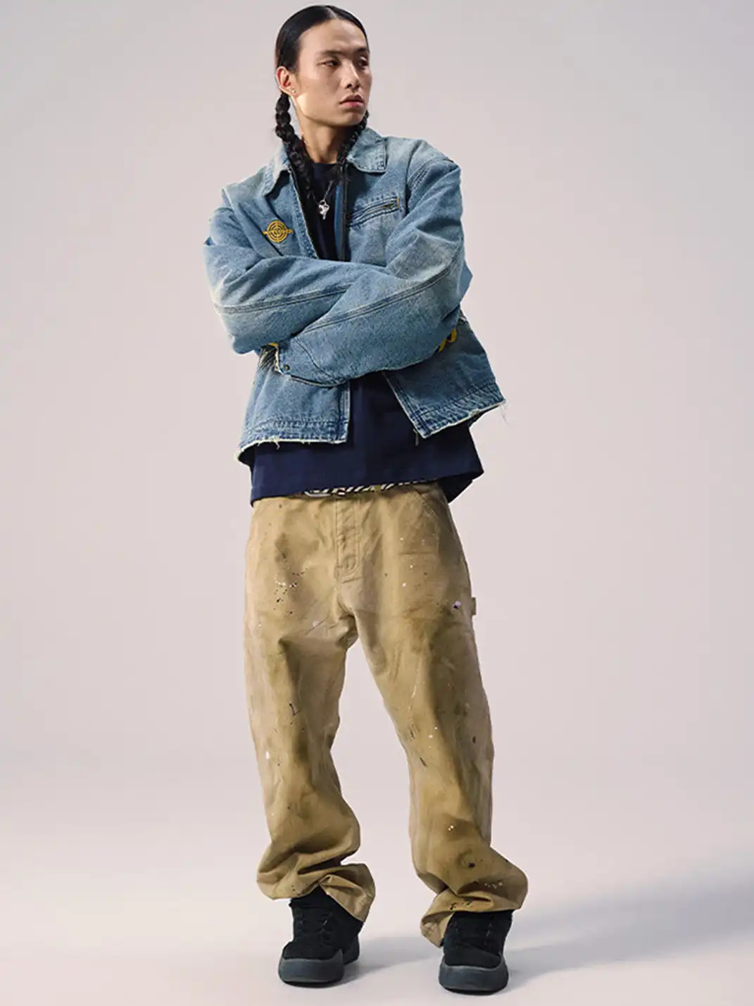 Remedy | Ink-splattered Loose Straight Casual Pants