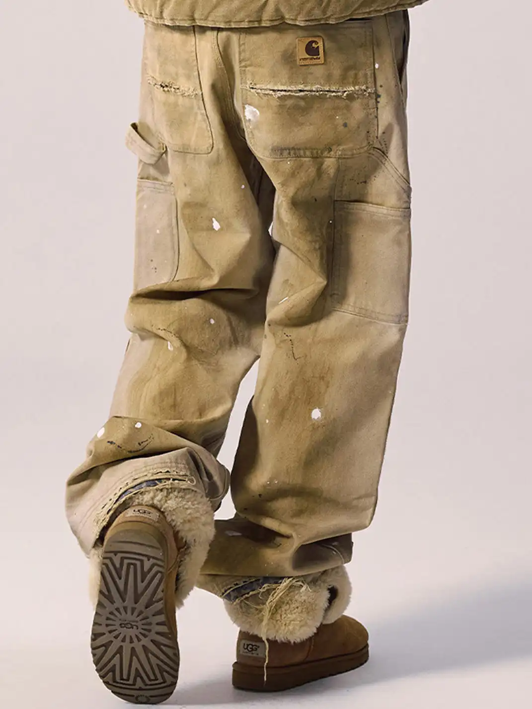 Remedy | Ink-splattered Loose Straight Casual Pants