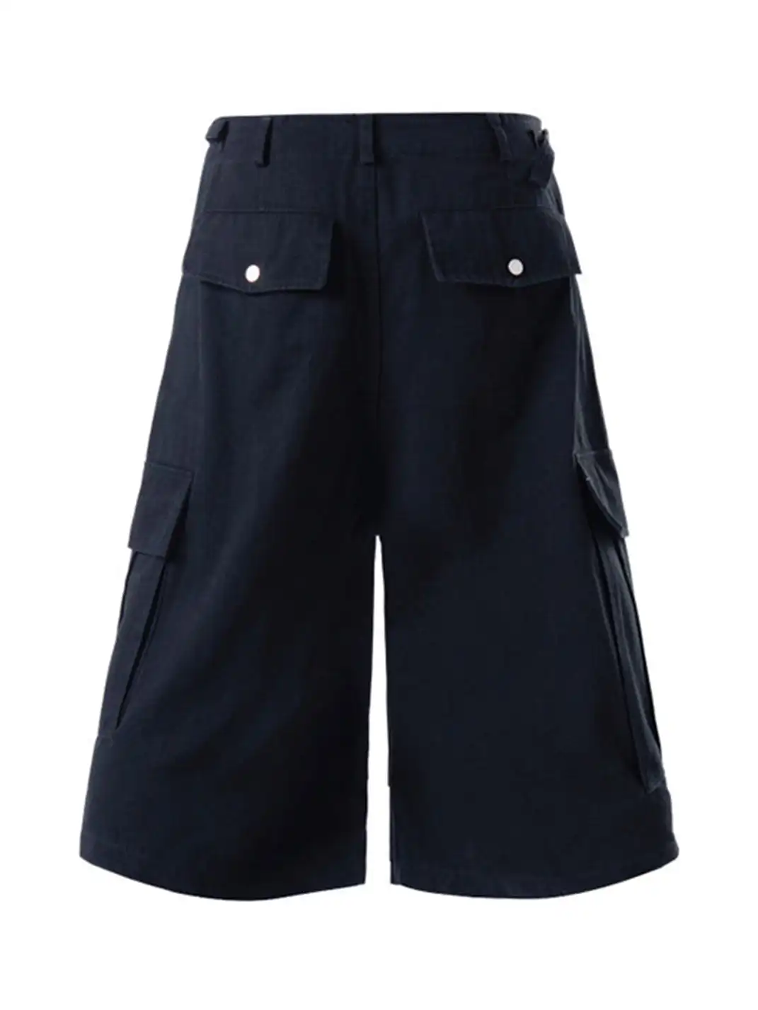 NOMANIAI | Bronze Rivet Flap Pleated Multi-pocket Seven-point Pants