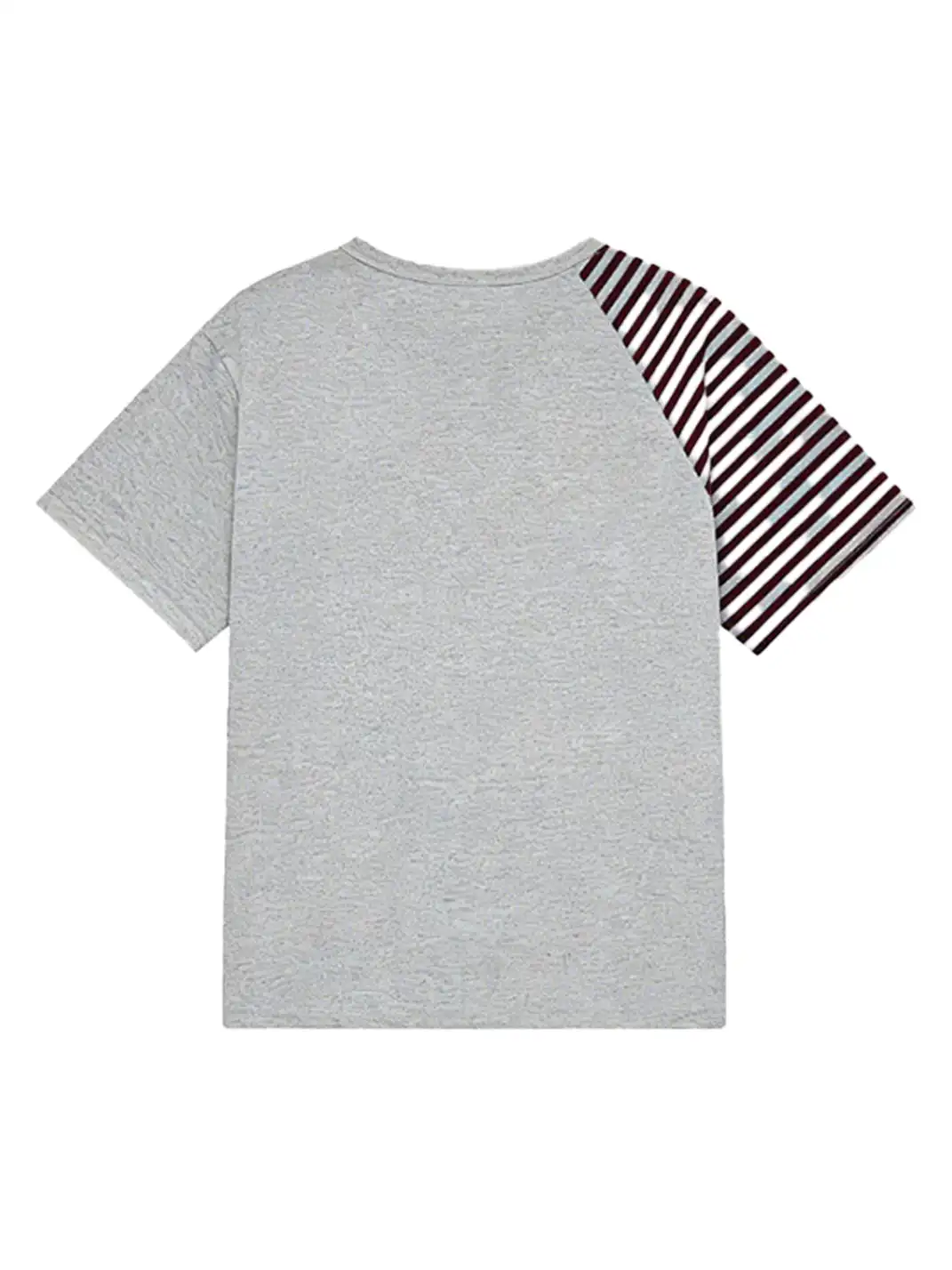 NOMANIAI | Deconstructed Spliced Striped Print T-shirt