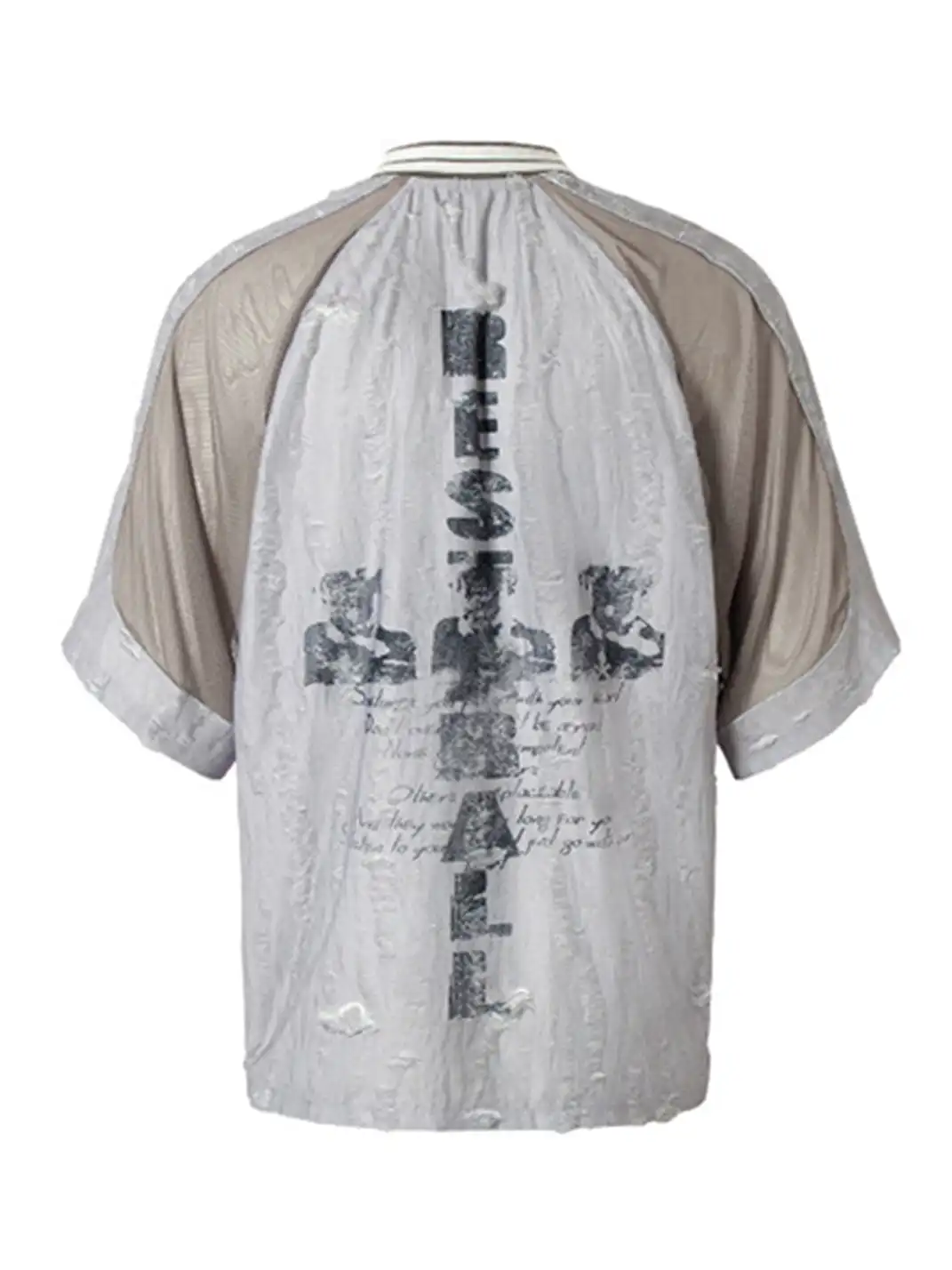 NOMANIAI | Deconstructed Multi-material Spliced Destroyed T-shirt