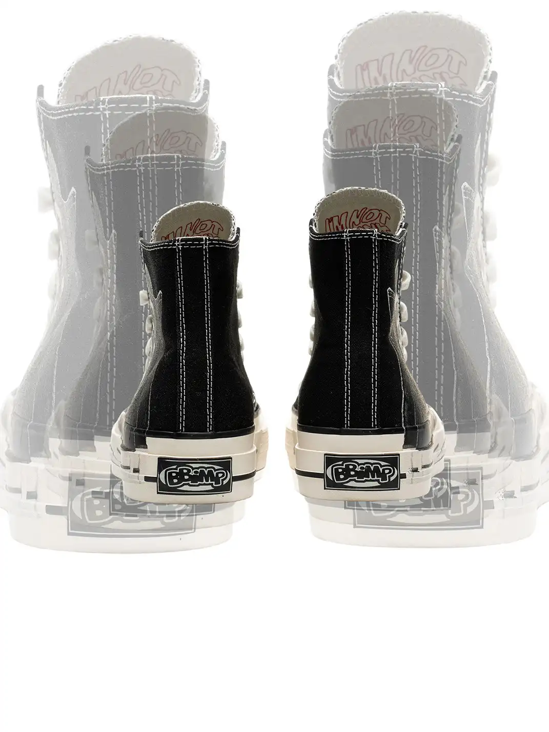 BBIMP | Black Printed Phantom Thick-soled Canvas Shoes
