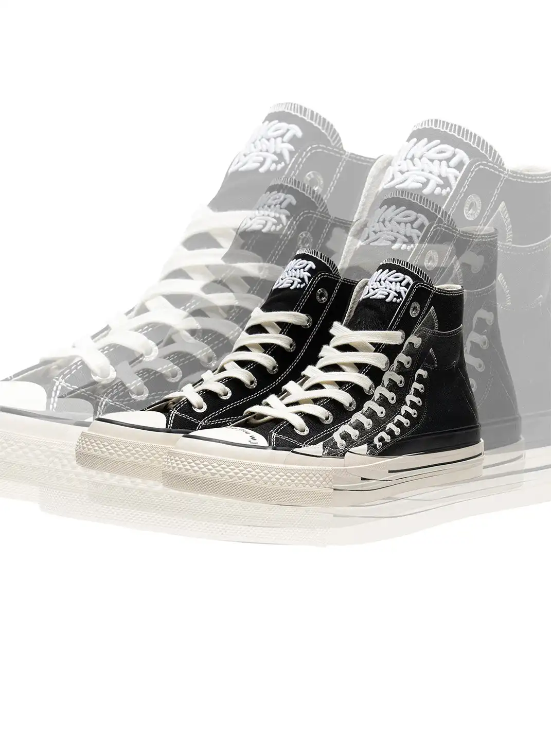 BBIMP | Black Printed Phantom Thick-soled Canvas Shoes