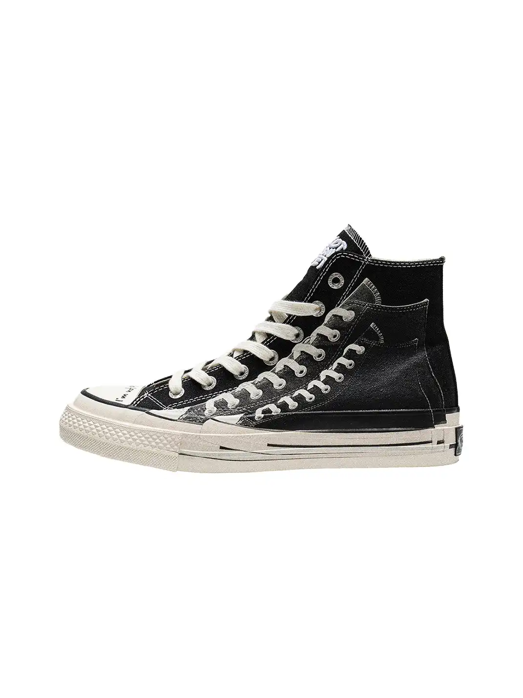 BBIMP | Black Printed Phantom Thick-soled Canvas Shoes