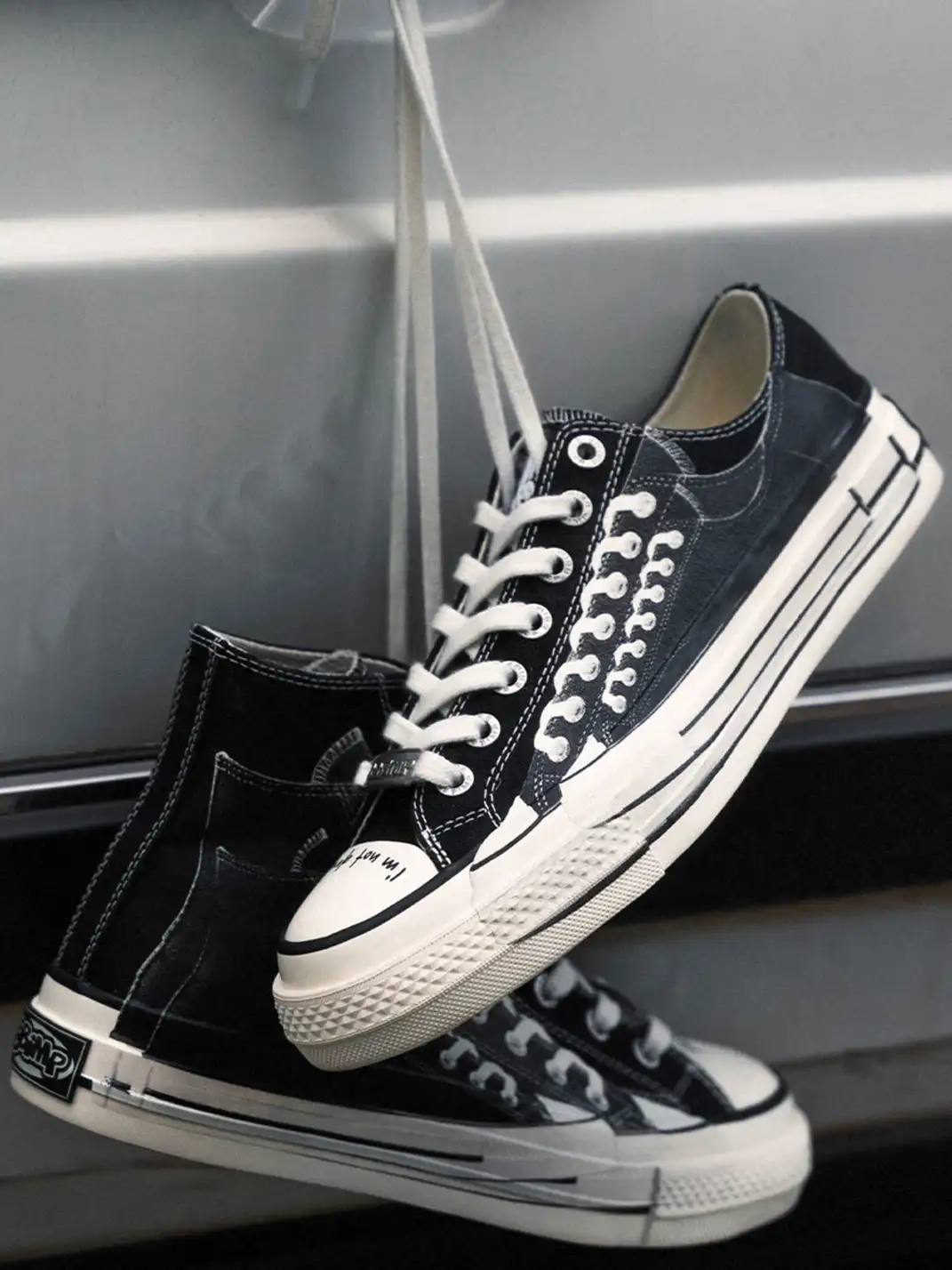 BBIMP | Black Printed Phantom Thick-soled Canvas Shoes