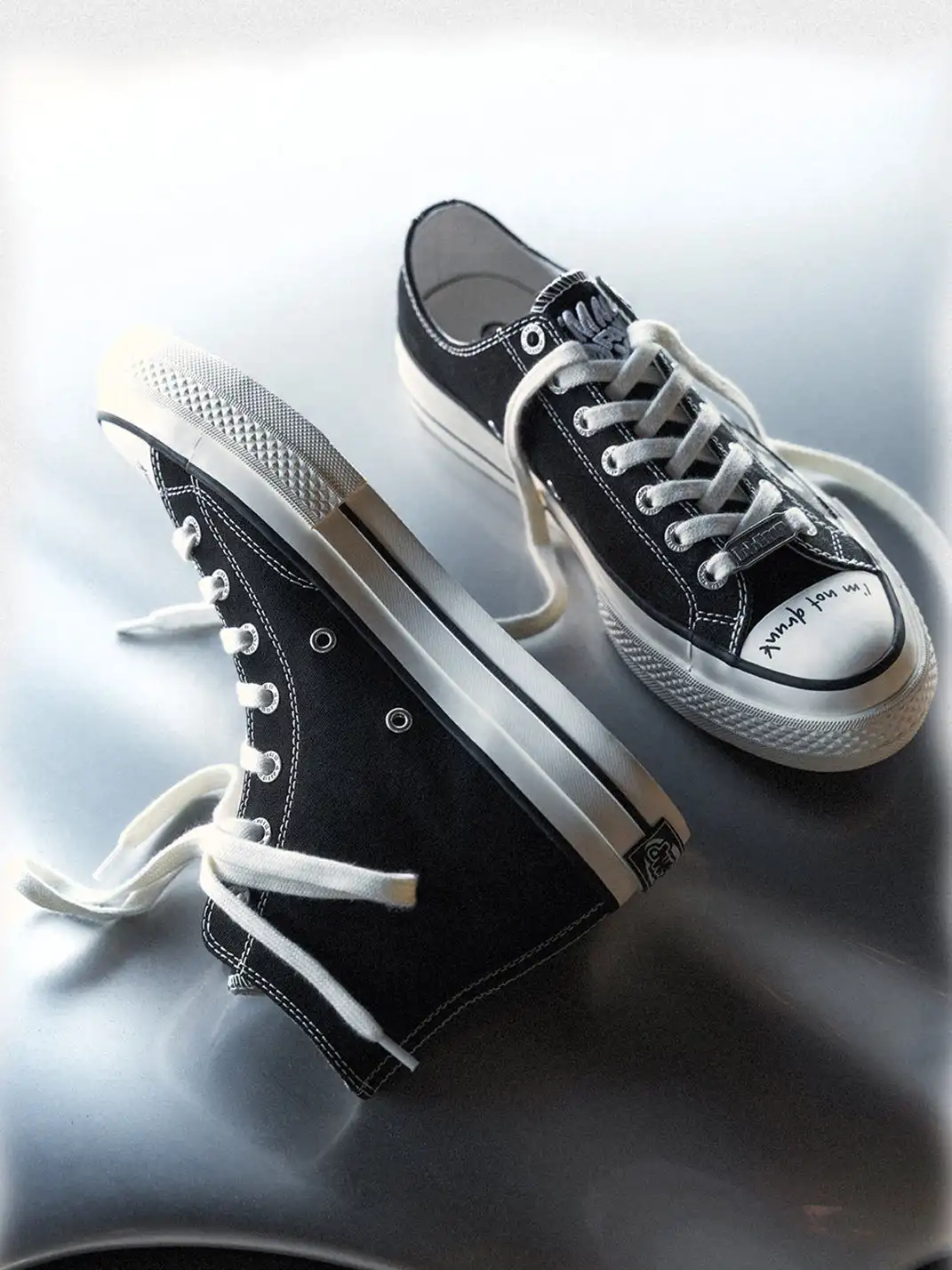 BBIMP | Black Printed Phantom Thick-soled Canvas Shoes