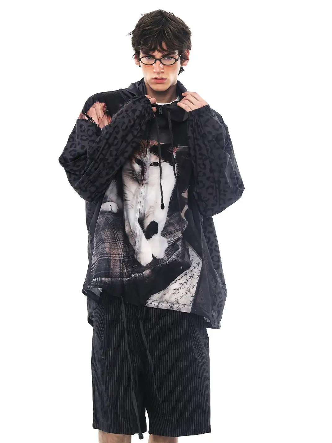 SIN87 | Cat Printed Lightweight Breathable Sun Protection Jacket