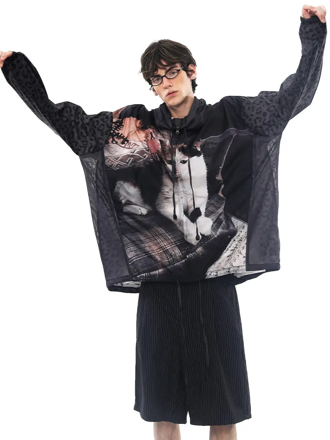 SIN87 | Cat Printed Lightweight Breathable Sun Protection Jacket