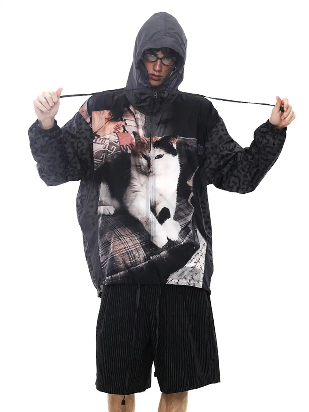 SIN87 | Cat Printed Lightweight Breathable Sun Protection Jacket