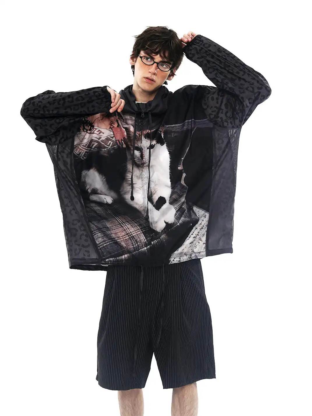 SIN87 | Cat Printed Lightweight Breathable Sun Protection Jacket