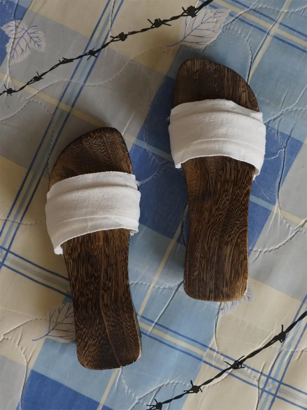 Osw | Bandage Wooden Clog One-Strap Slippers