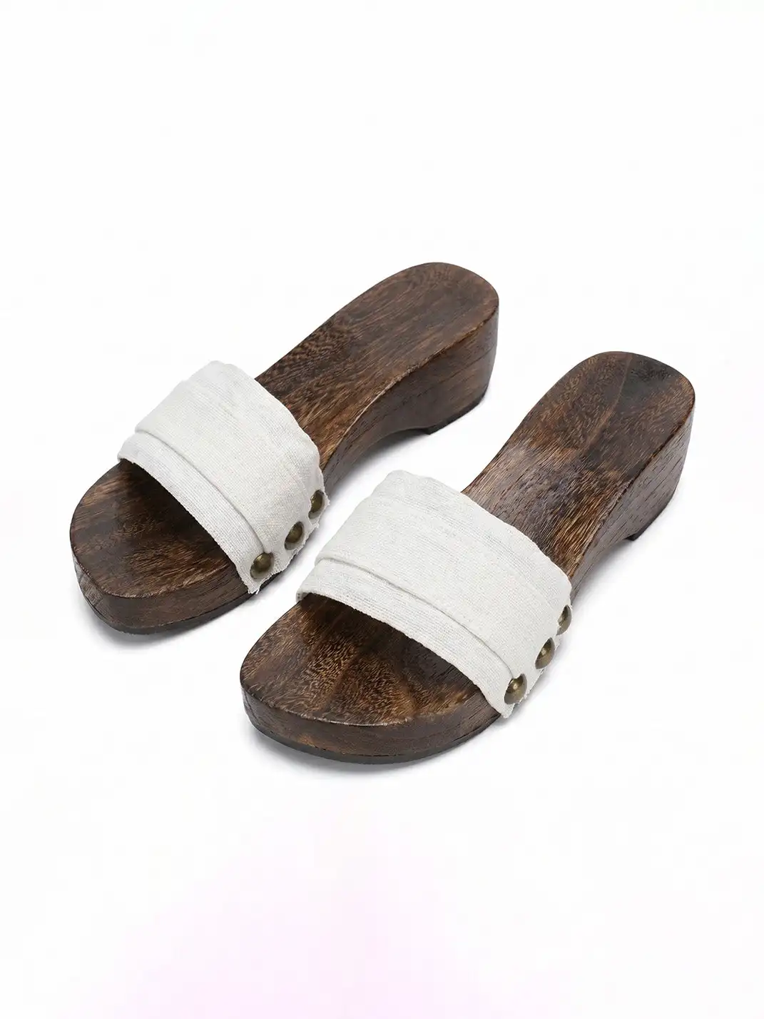 Osw | Bandage Wooden Clog One-Strap Slippers