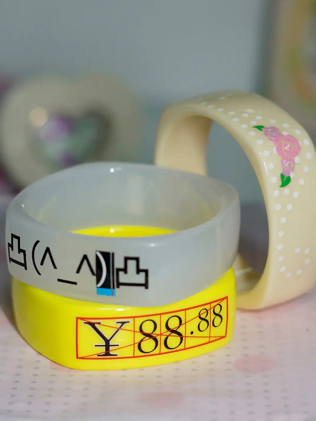 Osw | Resin Polka Dot Pattern Square Bangle