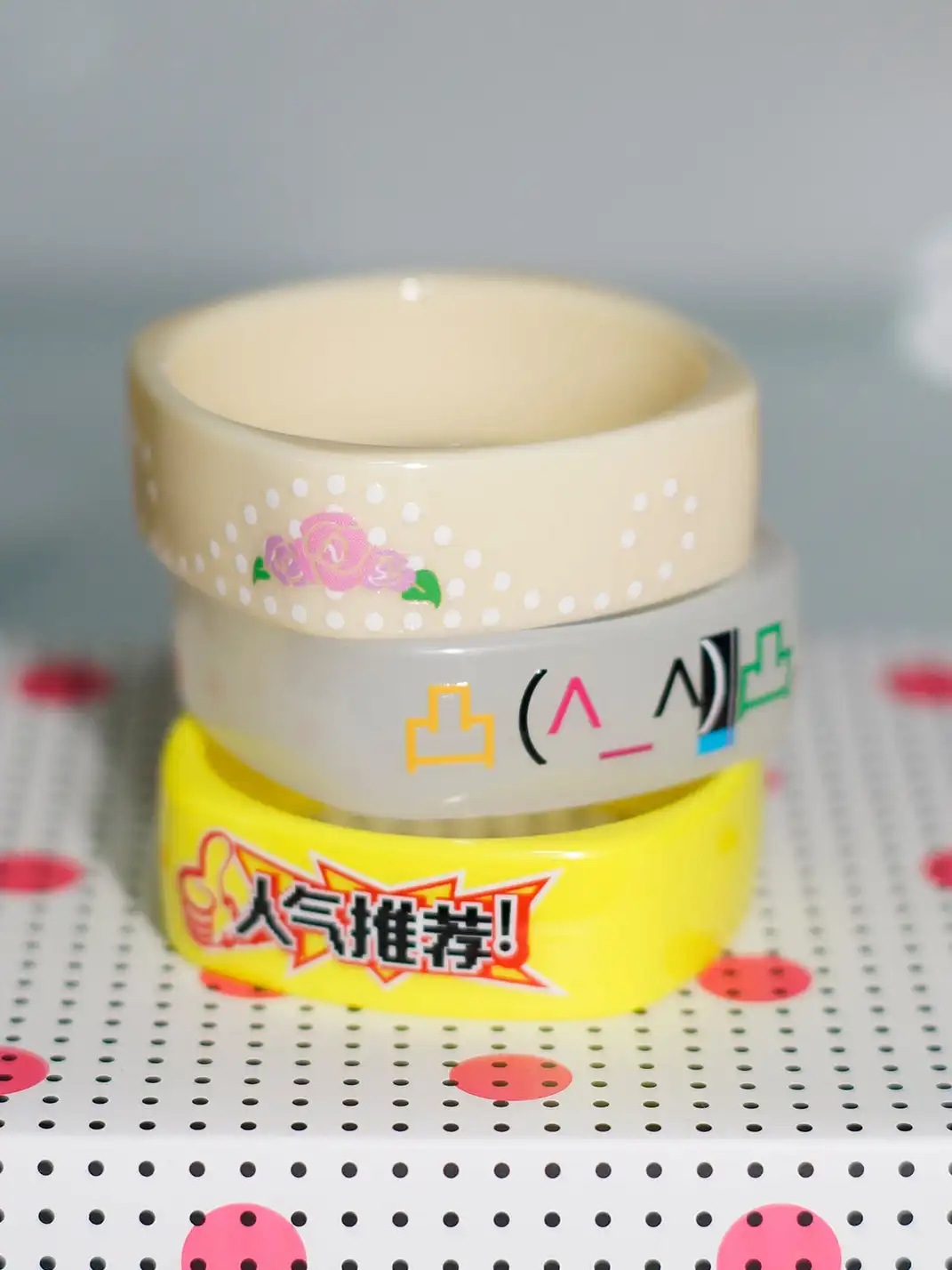 Osw | Resin Polka Dot Pattern Square Bangle