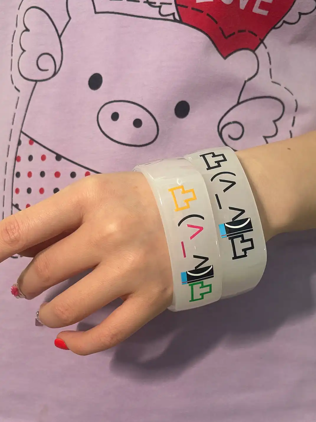 Osw | Resin Polka Dot Pattern Square Bangle